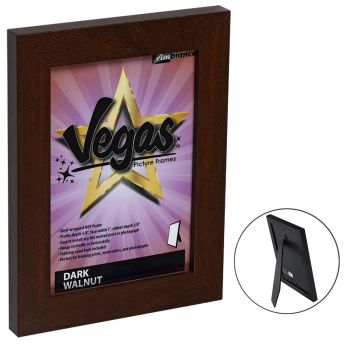 Vegas Vinyl-Wrapped Frame with Acrylic Glazing - Dark Walnut, 8"x10"