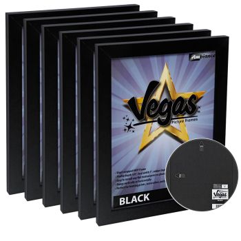 Vegas Vinyl-Wrapped Frame with Acrylic Glazing - Black, 11" x 14" (Box of 6)