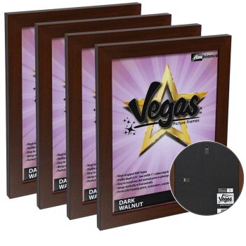 Vegas Vinyl-Wrapped Frame with Acrylic Glazing - Dark Walnut, 16" x 20" (Box of 4)