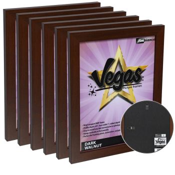 Vegas Vinyl-Wrapped Frame with Acrylic Glazing - Dark Walnut, 11" x 14" (Box of 6)
