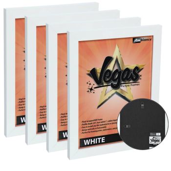 Vegas Vinyl-Wrapped Frame with Acrylic Glazing - White, 16" x 20" (Box of 4)