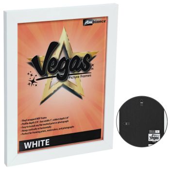 Vegas Vinyl-Wrapped Frame with Acrylic Glazing - White, 11"x14"