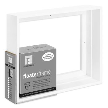 Ampersand Thin Face, White 18"x24" Floater Frame, 1-1/2" Deep