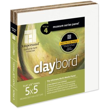 Ampersand Claybord Panel 1/8" - 5" x 5" (Pack of 4)