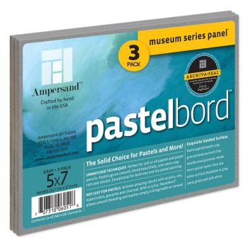 Ampersand Museum Series Pastelbord 5" x 7" 1/8" flat wood (Pack of 3)