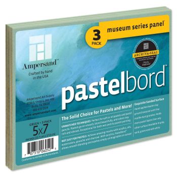 Ampersand Museum Series Pastelbord 5" x 7" 1/8" flat wood (Pack of 3)