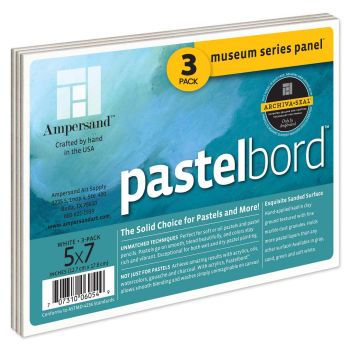 Museum Series Pastelbord Panels (1/8" flat wood) - Pack of 3 White