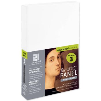 Ampersand Value Series Artist Panel 3-Pack Smooth Finish - 7/8" Cradle 4x6"