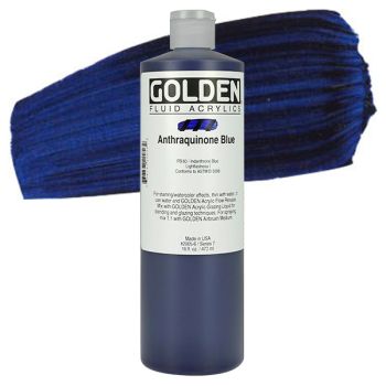 Golden Fluid Acrylic 16 oz Bottle - Anthraquinone Blue