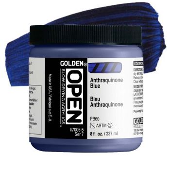 GOLDEN Open Acrylic Paints Anthraquinone Blue 8 oz