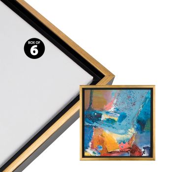 Cardinali Renewal Core Floater Frame, Black/Antique Gold 6"x6" - 3/4" Deep  (Box of 6)