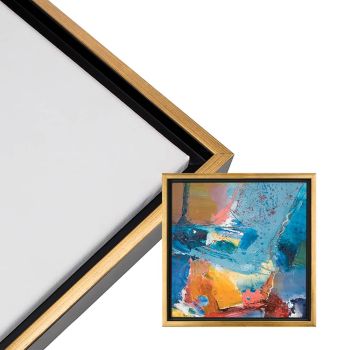 Cardinali Renewal Core Floater Frame, Black/Antique Gold 18"x18" - 3/4" Deep 
