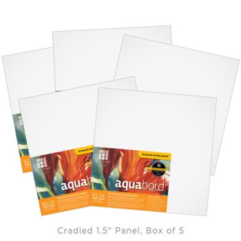 Ampersand Museum Series Aquabord 1-1/2" Deep Cradle Panel 12x12" (Box of 5)