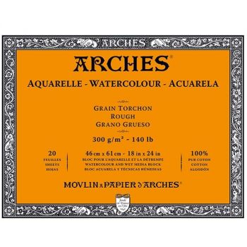 Arches Watercolor Block 18"x24", 140lb Rough, 20 Sheets