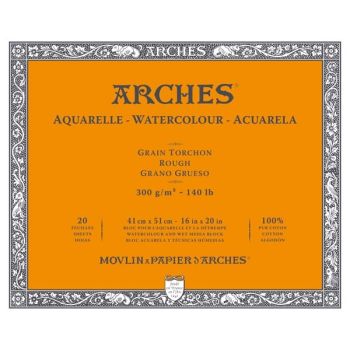Arches Watercolor Block 16"x20", 140lb Rough, 20 Sheets