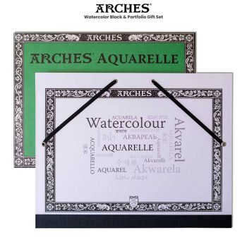 Arches Aquarelle Watercolor Block & Portfolio Gift Set