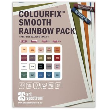 Colourfix Smooth, Rainbow Pack, 9" x 12", 20 Sheets