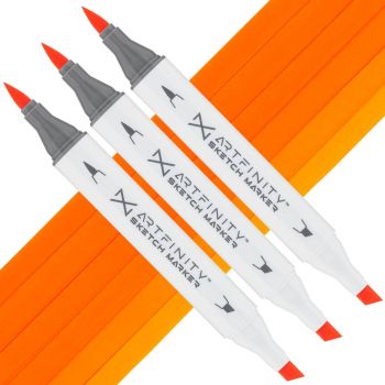 Artfinity Sketch Marker - Fluorescent Orange FYR1, Box of 3