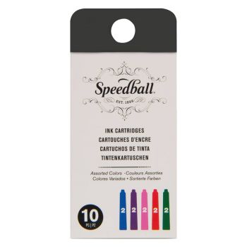 Speedball Calligraphy Fountain Pen Cartridges - Assorted Colors (Set of 10)