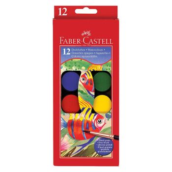 Faber-Castell Watercolor Paint Cakes Set of 12 - Assorted Colors