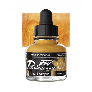Daler-Rowney F.W. Pearlescent Acrylic Ink 1 oz Bottle - Autumn Gold