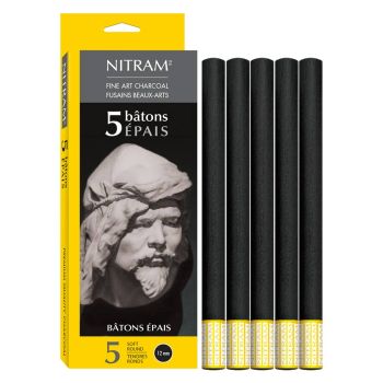 Nitram Soft Batons Epais Charcoal Pack of 5 - 12 mm
