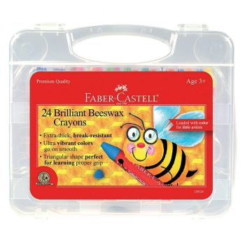 Faber-Castell Beeswax Crayons 24 Pack - Assorted Brilliant Colors