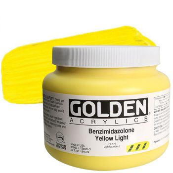 GOLDEN Heavy Body Acrylics - Benzimidazolone Yellow Light, 32oz Jar