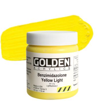 GOLDEN Heavy Body Acrylics - Benzimidazolone Yellow Light, 4oz Jar