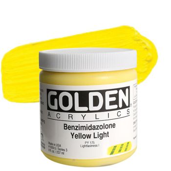 GOLDEN Heavy Body Acrylics - Benzimidazolone Yellow Light, 8oz Jar