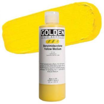 Golden Fluid Acrylic 8oz Benzimidazolone Yellow Medium 