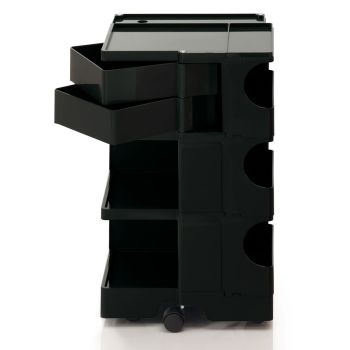 Black Boby Trolley Taboret with 2 Drawers and 3 Sections