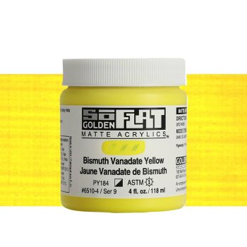 GOLDEN SoFlat Matte Acrylic - Bismuth Vandate Yellow, 4oz Jar
