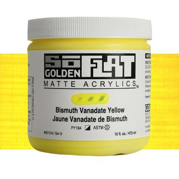 GOLDEN SoFlat Matte Acrylic - Bismuth Vandate Yellow, 16oz Jar