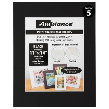 Ambiance 5-Pack Mat Frame 11x14/ 7.75x9.75 Pic Size Black