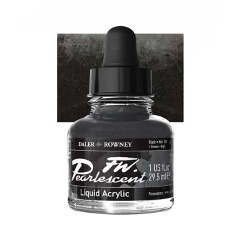 Daler-Rowney F.W. Pearlescent Acrylic Ink 1 oz Bottle - Black