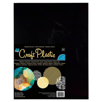 Grafix .010 Craft Plastic Film Opaque Black 12x24 25-Pack