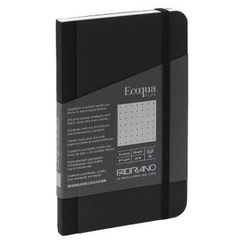 Fabriano EcoQua+ Notebook 3.5 x 5.5" Fabric Dot Grid Black