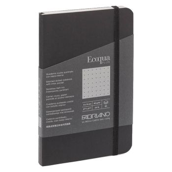 Fabriano EcoQua+ Notebook 3.5 x 5.5" Dot Grid Stitch-Bound Black