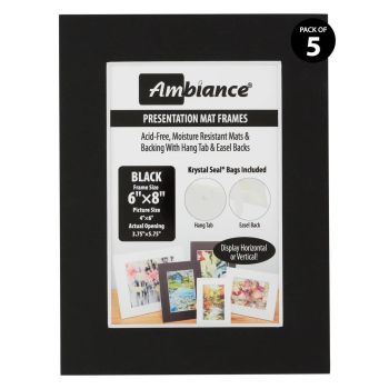 Ambiance 5-Pack Mat Frame 6x8/ 3.75x5.75 Pic Size Black