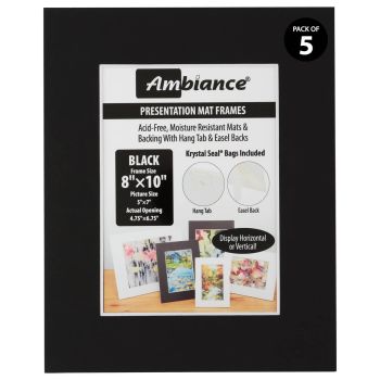 Ambiance 5-Pack Mat Frame 8x10/ 4.75x6.75 Pic Size Black