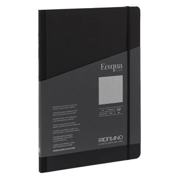 Fabriano EcoQua+ Notebook 8.3 x 11.7" Fabric Dot Grid Black