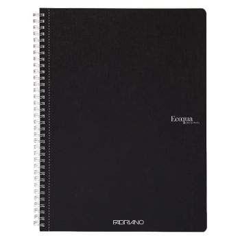 Fabriano EcoQua Notebook 8.3 x 11.7" Blank Spiral-Bound Black