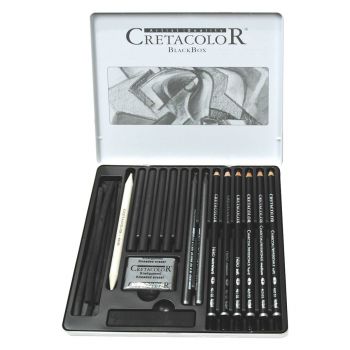 Cretacolor Black Box Tin Set