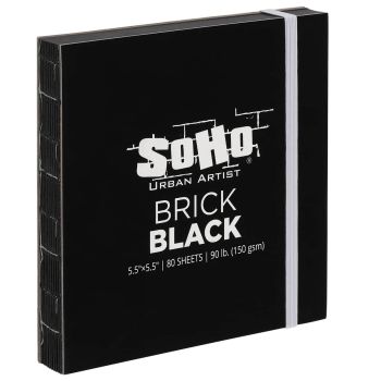 SoHo Brick Black Paper Journal 150 GSM 5.5 x 5.5in, 80 Sheets