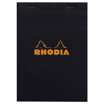 Rhodia Graph Black Notepad A4 Top Staple 80-Sheet 