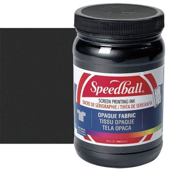 Speedball Opaque Fabric Screen Printing Ink 32 oz Jar - Black Pearl