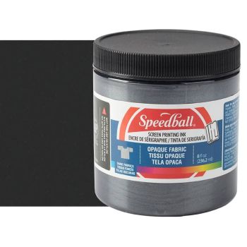 Speedball Opaque Fabric Screen Printing Ink 8 oz Jar - Black Pearl