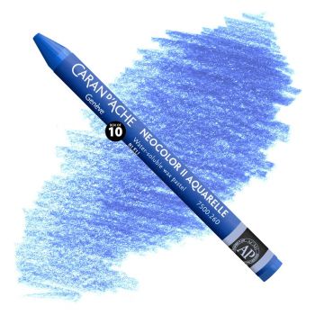 Caran d'Ache Neocolor II Water-Soluble Wax Pastels - Blue, No. 260 (Box of 10)