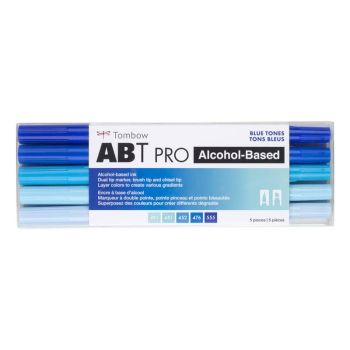 Tombow ABT PRO Marker Set Of 5 Blue Tones 